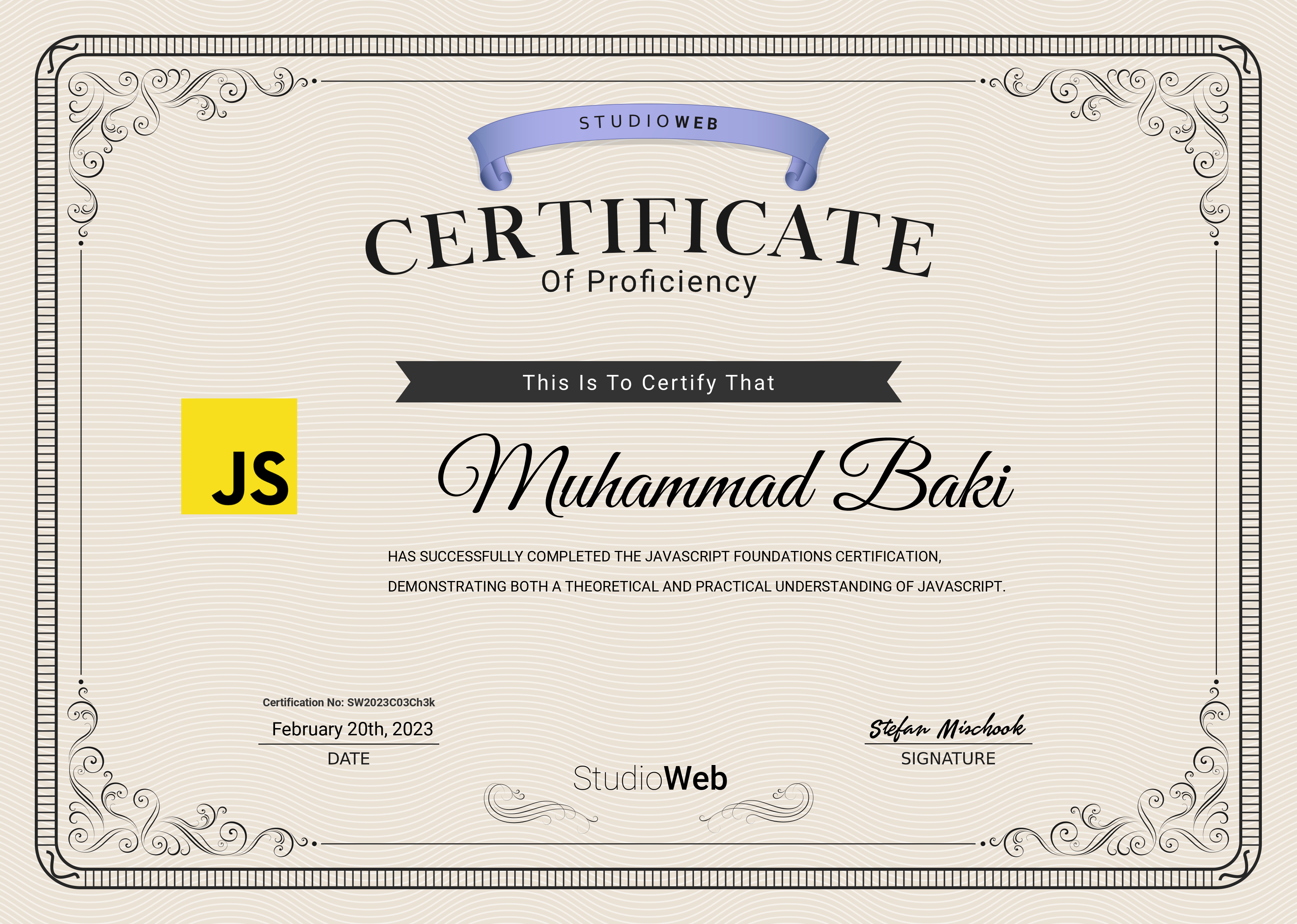 JavaScript Certification